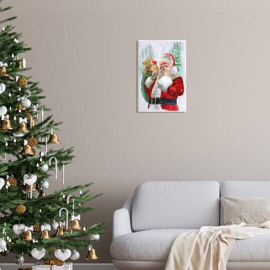 Stupell Industries Jolly Shh Santa Claus Gift Sack Wall Plaque Art